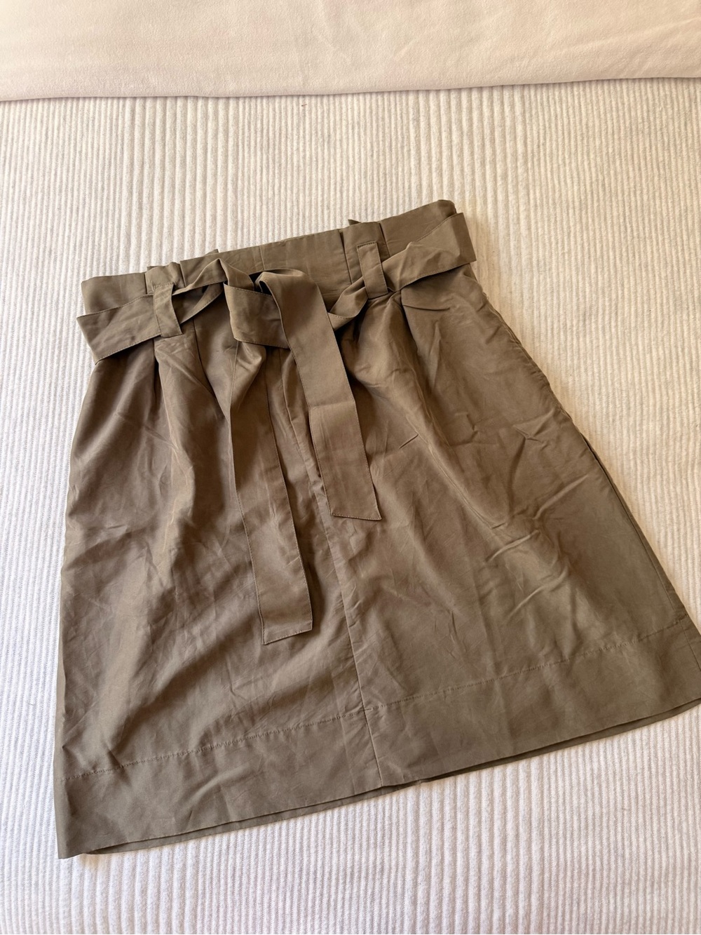 a new day Olive Green Paperbag Waist Tie Skirt